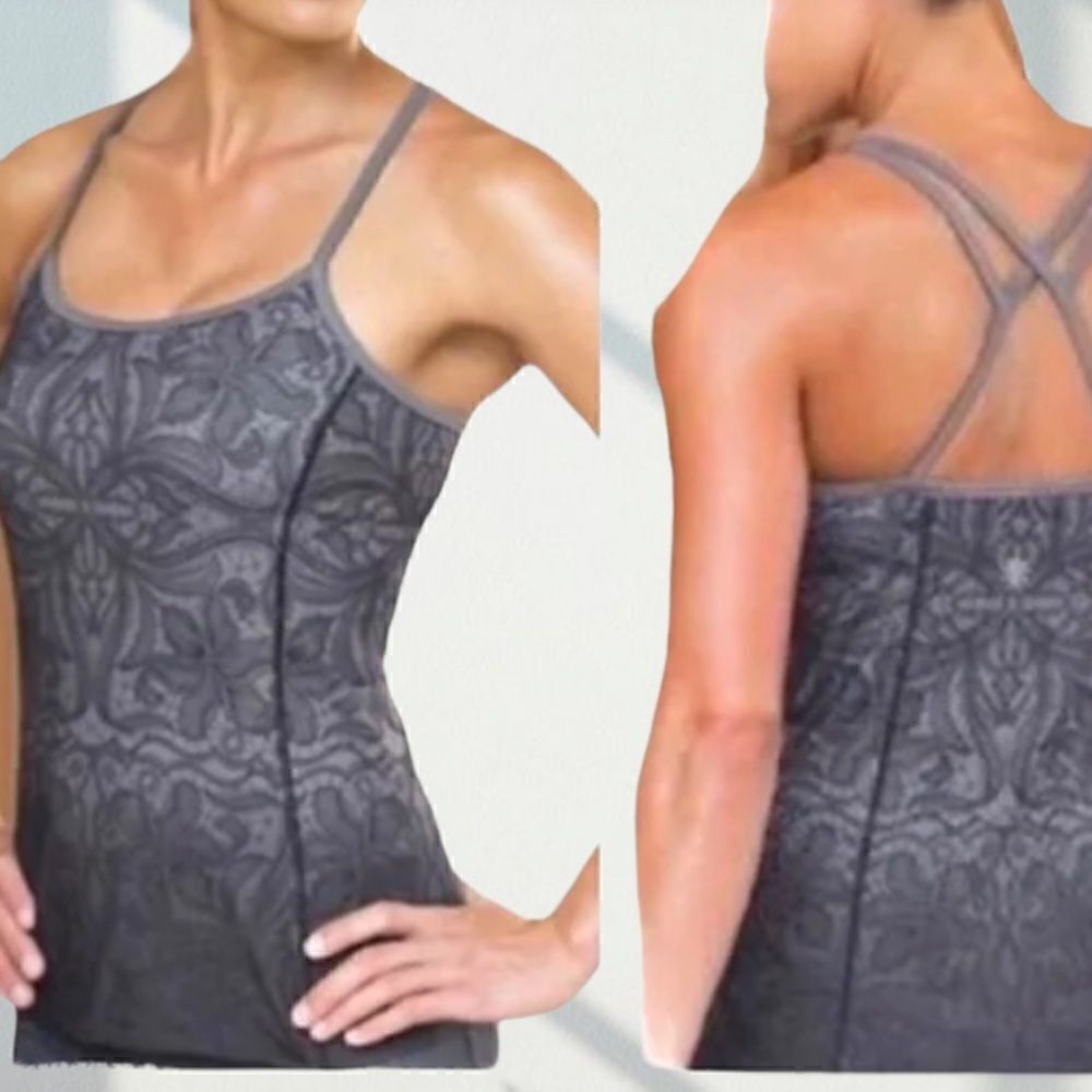 ATHLETA Harmonious Tank Top Cami Ombré Gray